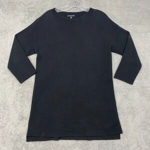 Eileen Fisher Sweater Womens Small Petite Black Tunic Silk Organic Cotton Dress